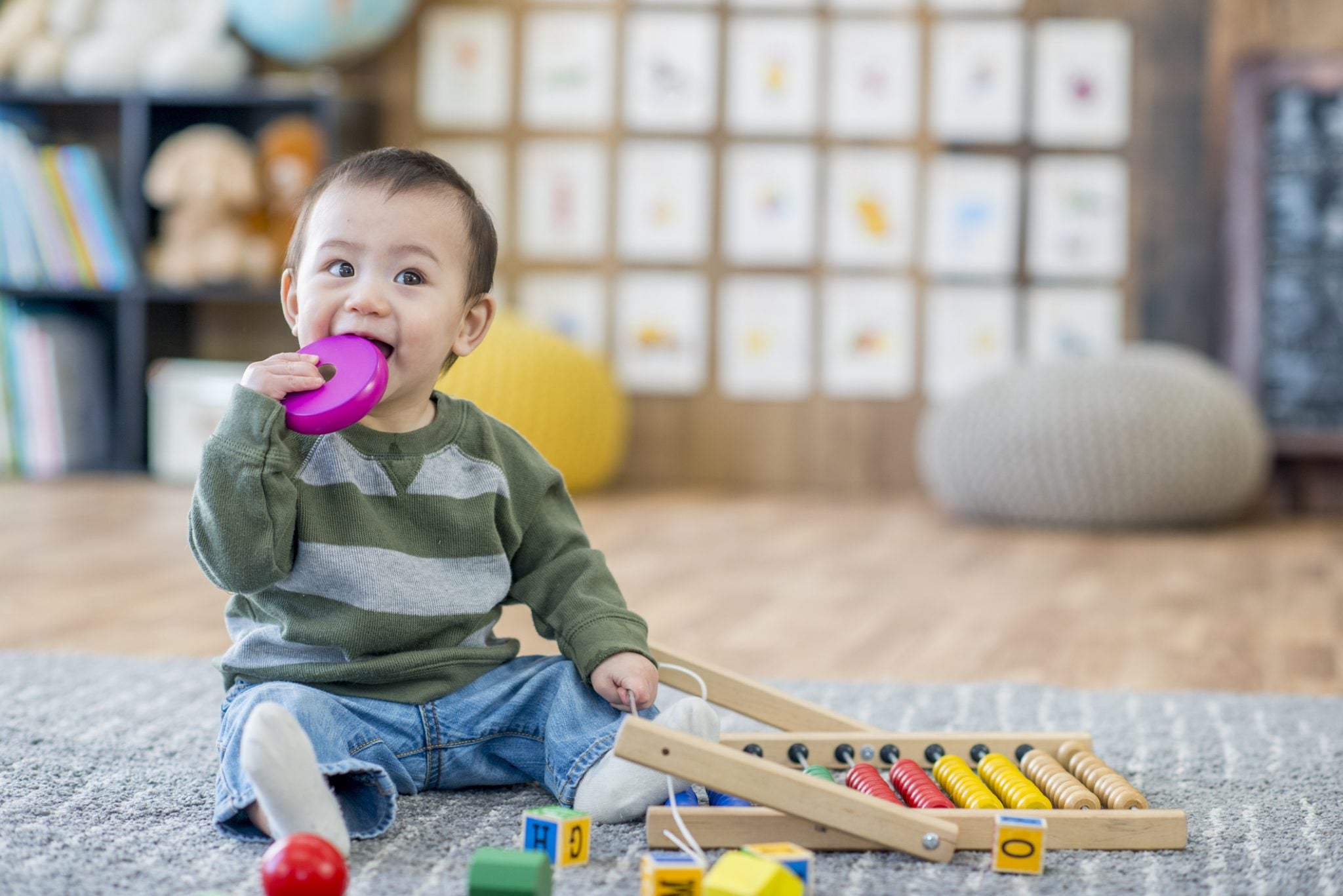 Child playing with toys