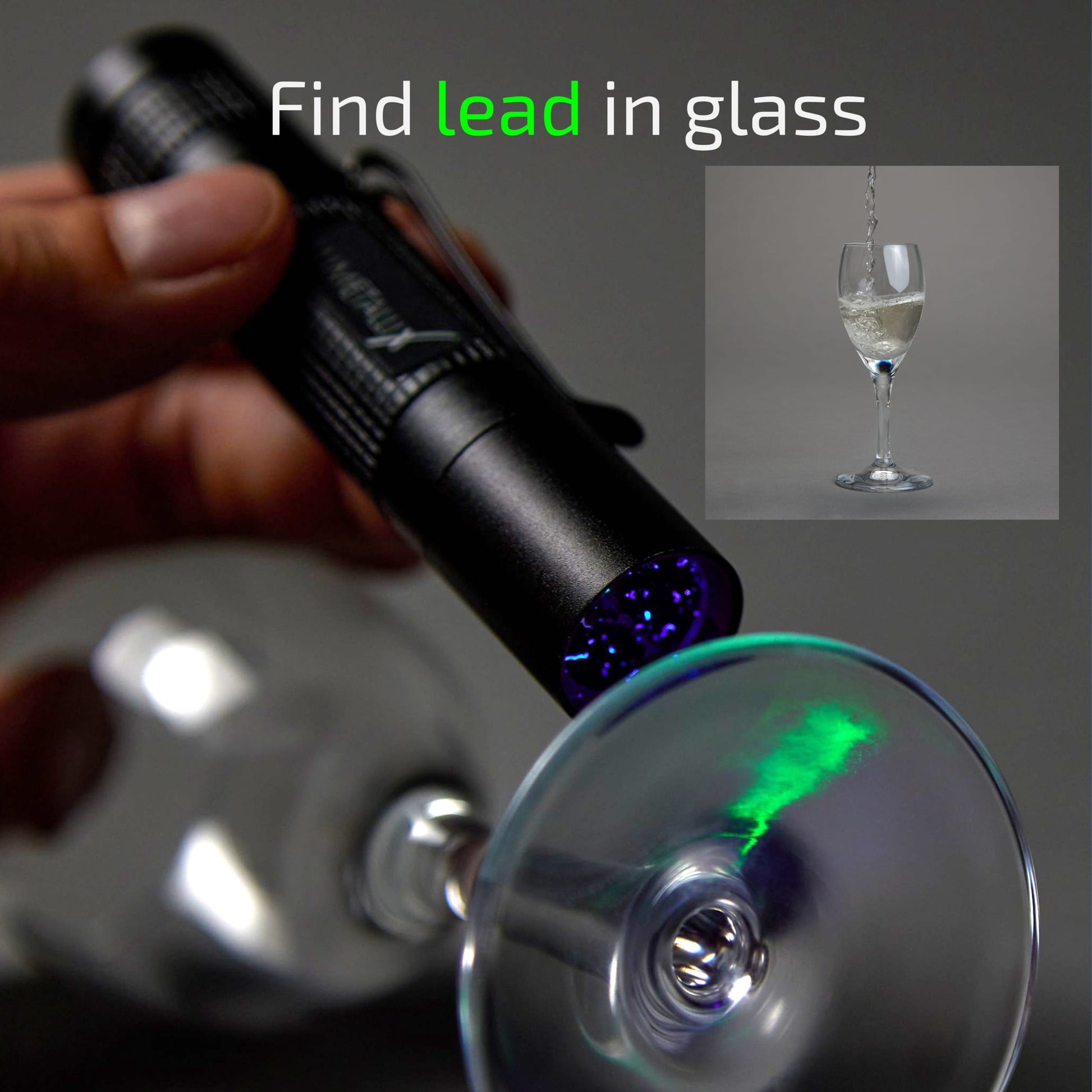 User finding lead in glass with Lumetallix kit.